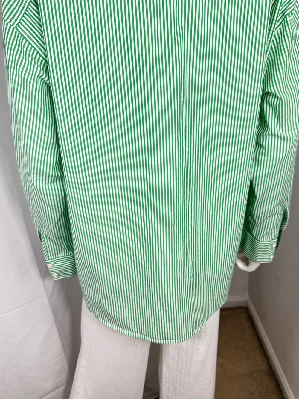 Favorite Daughter The Door’s Always Open Ex-Boyfriend Shirt Green Stripe S - Picture 11 of 11